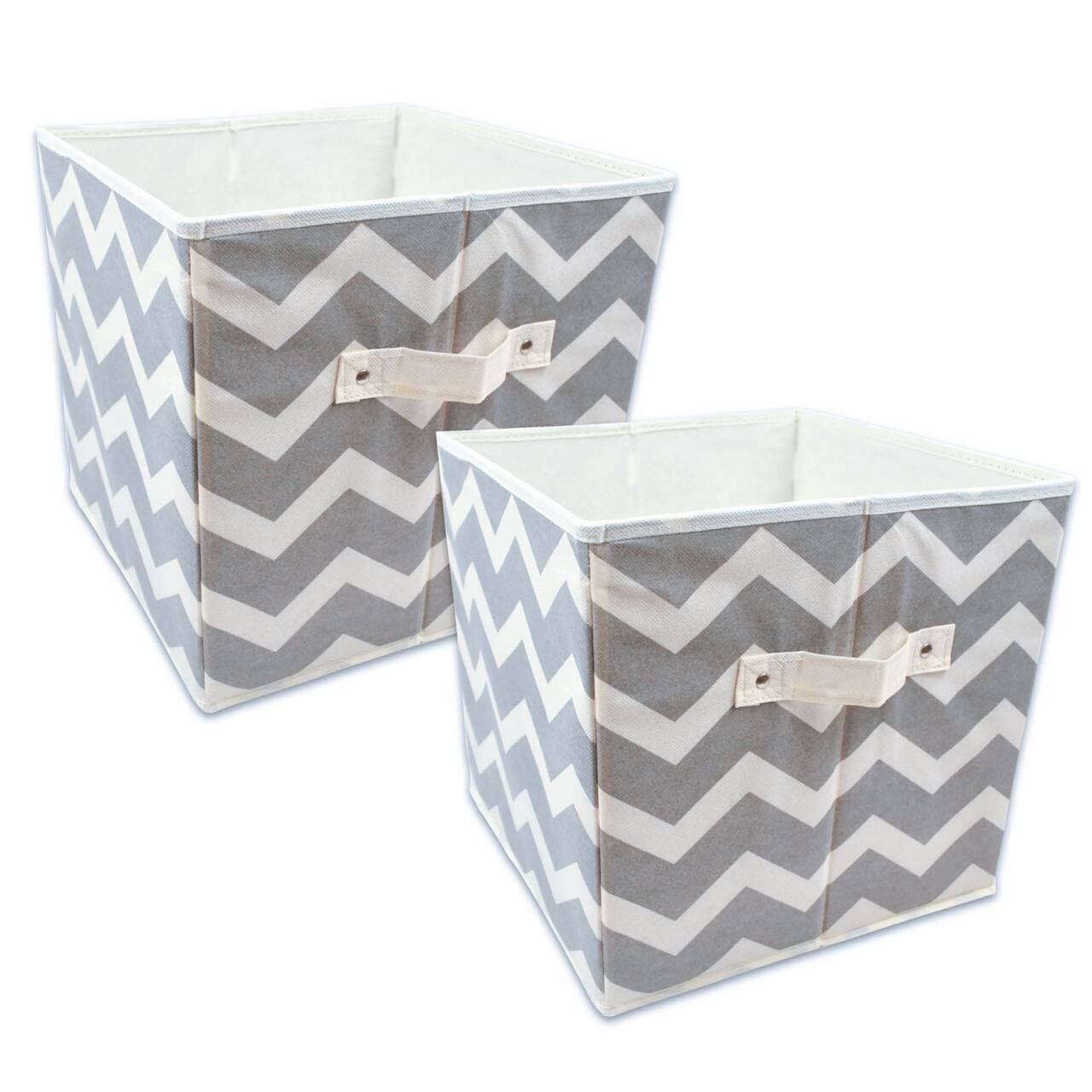DII® 11" Nonwoven Polyester Chevron Storage Cubes, 2ct.